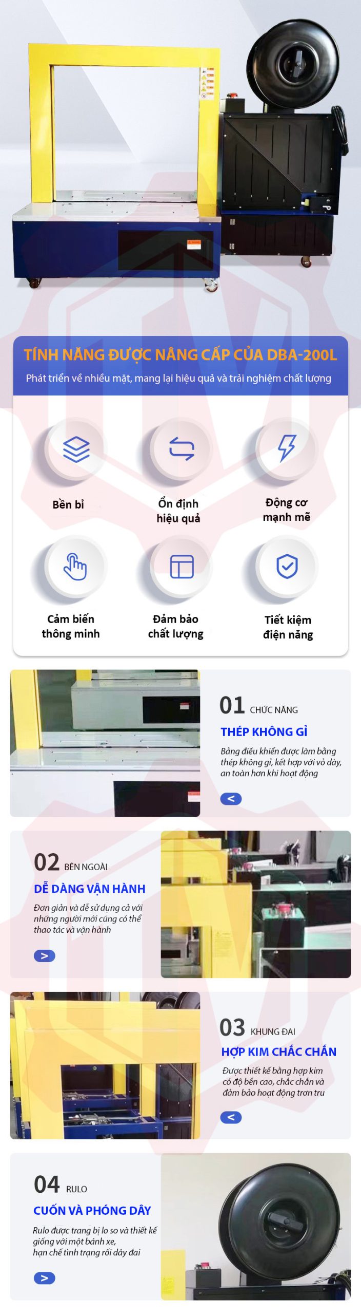 máy đóng đai thùng tự động DBA-200L