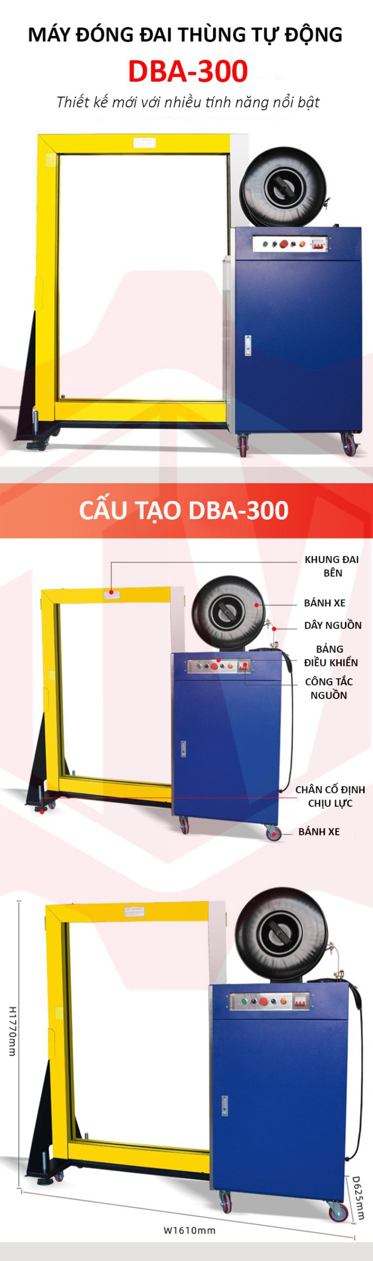 Máy đóng đai thùng tự động DBA-300 – Hình ảnh máy tự động | ThinhVuongJSC.VN DBA-300