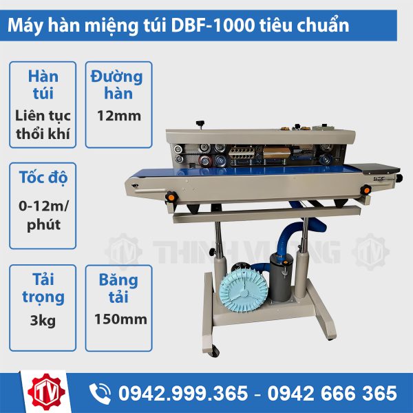 Máy hàn miệng túi liên tục thổi khí DBF-1000