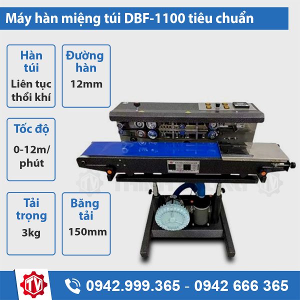 Máy hàn miệng túi liên tục thổi khí DBF-1100