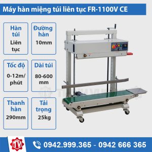 Máy hàn miệng túi liên tục điều chỉnh độ cao FR-1100V CE