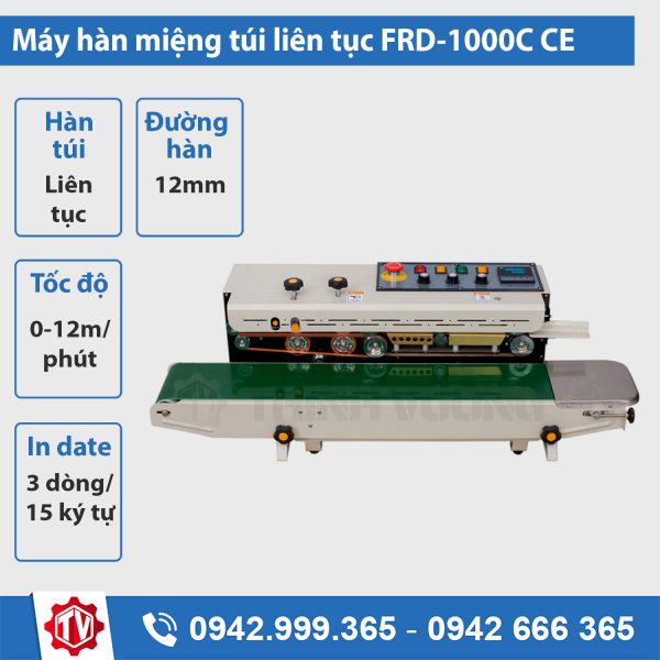 Máy hàn miệng túi liên tục in date FRD-1000C CE
