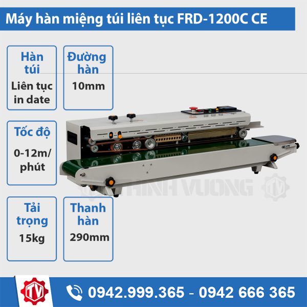 Máy hàn miệng túi liên tục in date FRD-1200C CE
