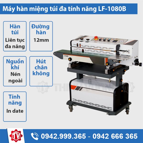 Máy hàn miệng túi liên tục đa năng LF-1080B CE