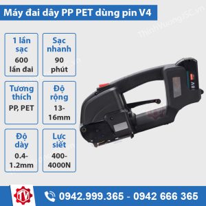 Máy đai dây PP PET dùng pin V4