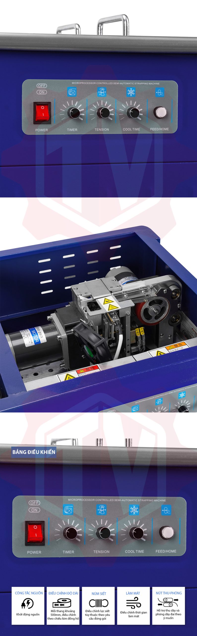 Máy đóng đai thùng YS-A2C – Hình ảnh máy tự động | ThinhVuongJSC.VN YS-A2C