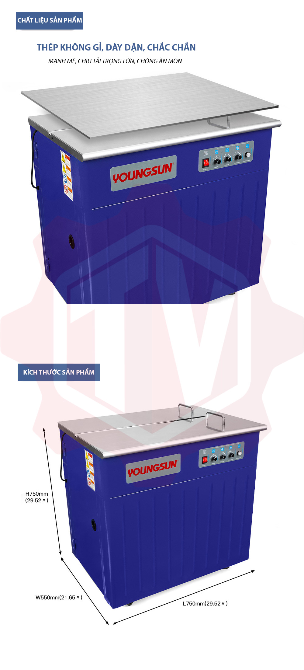 Máy đóng đai thùng YS-A2C – Hình ảnh máy tự động | ThinhVuongJSC.VN YS-A2C