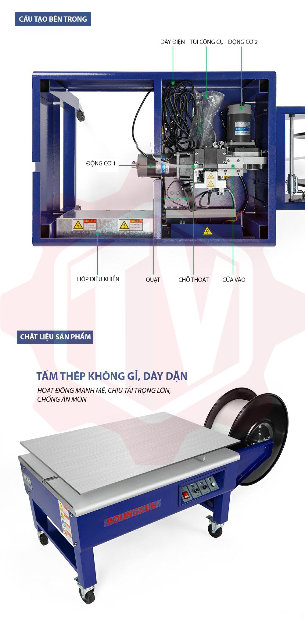 Máy đóng đai thùng YS-A2L – Hình ảnh máy tự động | ThinhVuongJSC.VN YS-A2L