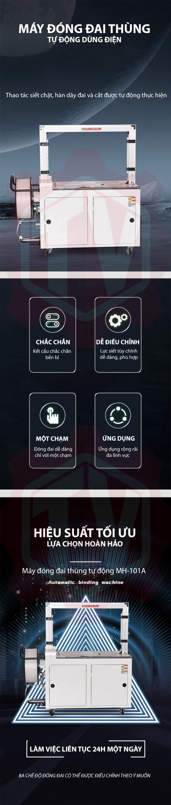 Máy đai thùng tự động MH-101A – Hình ảnh máy tự động | ThinhVuongJSC.VN MH-101A