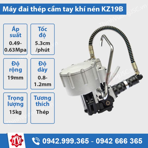 Máy đóng đai thép cầm tay khí nén KZ19B