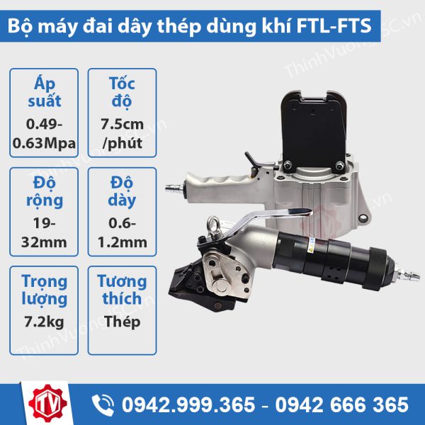 Bộ máy đai dây thép dùng khí FTL-FTS cầm tay