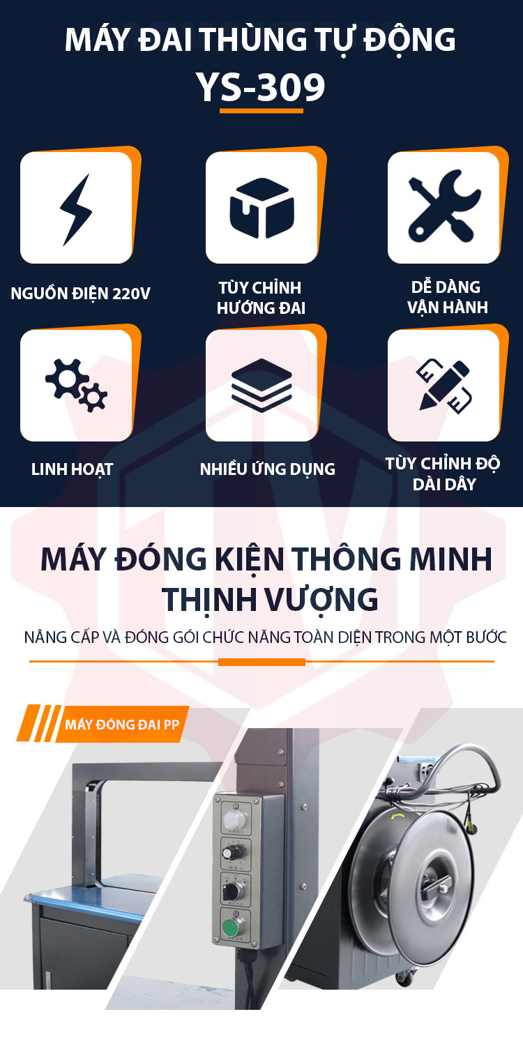 Máy đai thùng tự động YS-309 – Hình ảnh máy tự động | ThinhVuongJSC.VN YS-309