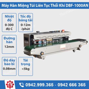 máy hàn miệng túi liên tục có thổi khí dbf 1000 an