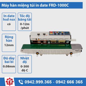 Máy hàn miệng túi liên tục in date FRD-1000C (CE, phun sơn )