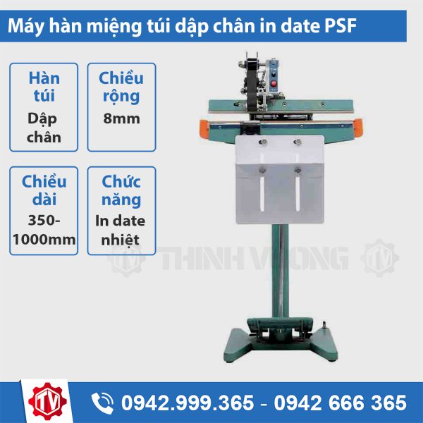 Máy hàn miệng túi dập chân in date PSF